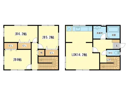辻井メゾネット(3LDK/1階)の間取り写真
