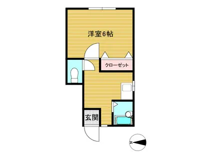 コンフォート浜田山(1K/1階)の間取り写真