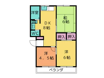 グリーンパーク南柏(3DK/3階)の間取り写真