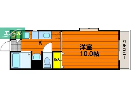第7北村ビル(1K/1階)の間取り写真