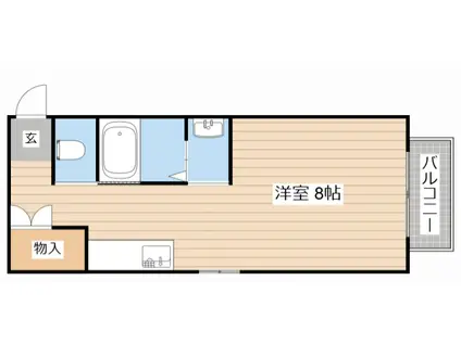 佃コーポI(ワンルーム/2階)の間取り写真