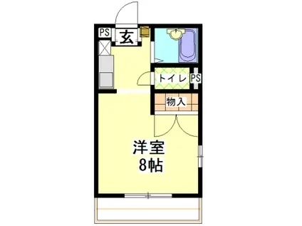 エステートナガオ(1K/2階)の間取り写真