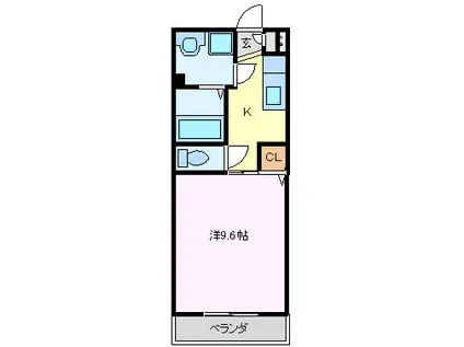 セントリバーヒルズひばりが丘 I(1K/3階)の間取り写真