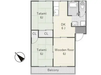ヴェールヴァン II(3DK/1階)の間取り写真