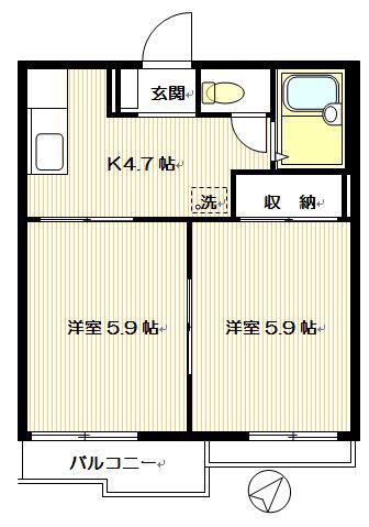 アネックス21(2K/2階)の間取り写真