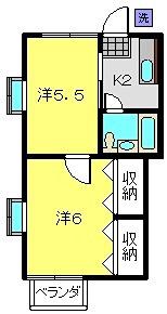 第3小柳コーポ(2K/2階)の間取り写真