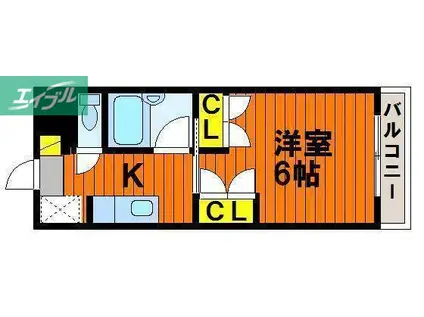 マンションLEE I棟(1K/3階)の間取り写真