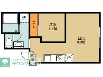 コリーヌ大宮土手町(1LDK/3階)の間取り写真