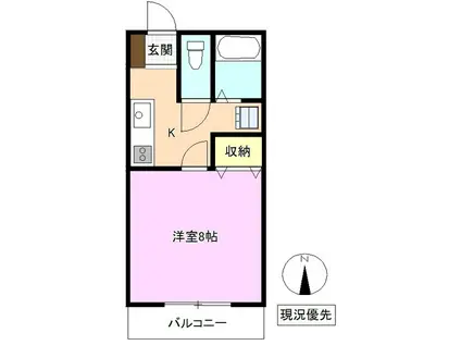 ハイツなかざわ(1K/2階)の間取り写真