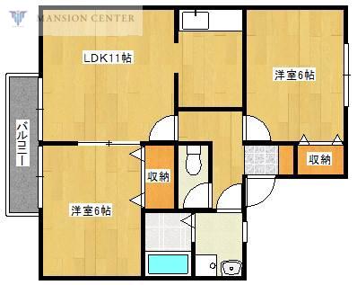 ラポール(2LDK/1階)の間取り写真
