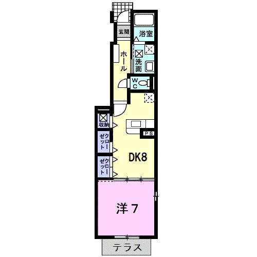 アレーナ(1DK/1階)の間取り写真