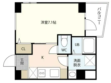 ライフメント国泰寺III(1K/6階)の間取り写真