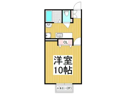 キャトルアピア(1K/1階)の間取り写真