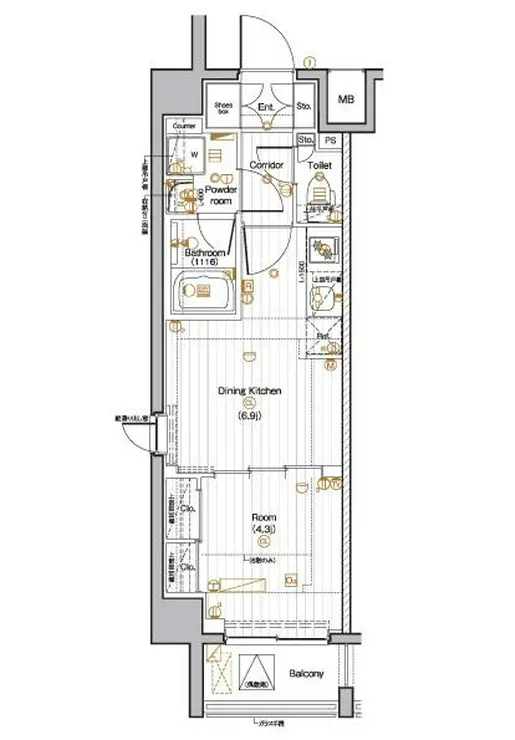 PREMIUM CUBE 池袋本町 2階階 間取り