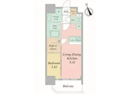 セレニテ夕陽丘エクラ(1LDK/6階)の間取り写真