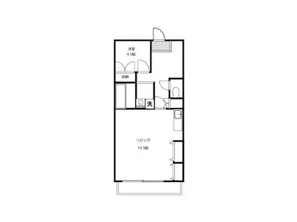 レジデンスすみれ(1LDK/4階)の間取り写真