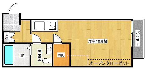 イリス草津東(ワンルーム/3階)の間取り写真