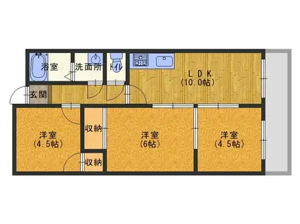 メゾンタイム南(3LDK/2階)の間取り写真
