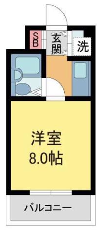 西北チェリー(1K/2階)の間取り写真