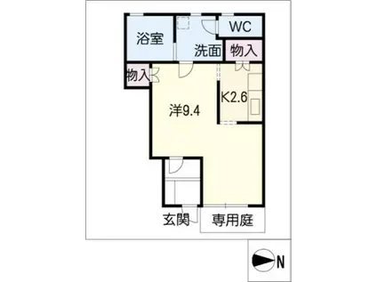 ラ・リベルタ(1K/1階)の間取り写真