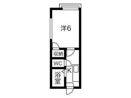 コーポ星(1K/2階)の間取り写真