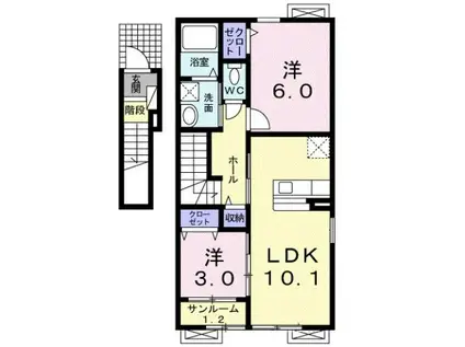 アチェレータ(2LDK/2階)の間取り写真