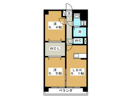 マジェスティ(2LDK/1階)の間取り写真