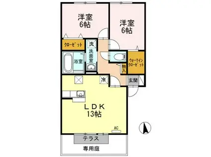 サン・ドリーム(2LDK/1階)の間取り写真