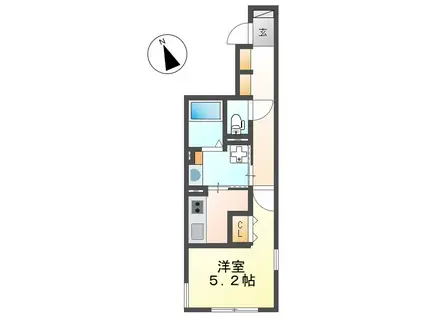 LUORE城西(1K/2階)の間取り写真