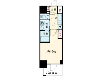 エスリード神戸グランドール(1K/13階)の間取り写真