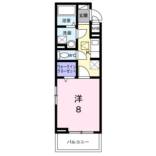 アストラル ノーブル(1K/1階)の間取り写真