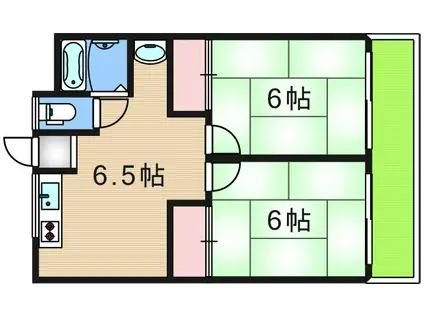 和幸マンション(2DK/5階)の間取り写真