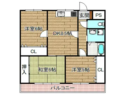 レジェンド川添(3LDK/2階)の間取り写真