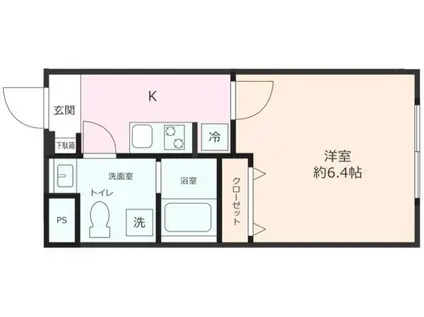 BURGTOR町屋(1K/2階)の間取り写真