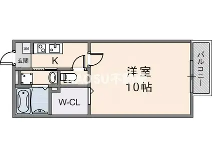 イーストフラワー壱番館(1K/2階)の間取り写真