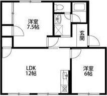 サンフラワーIII(2LDK/4階)の間取り写真
