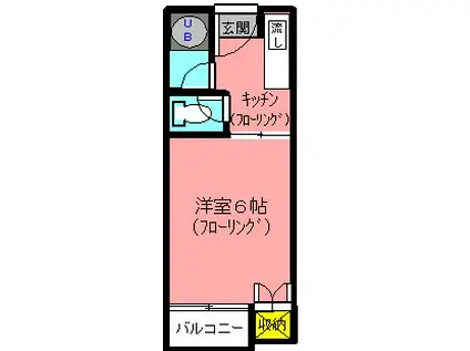 ハイツERI(1K/1階)の間取り写真