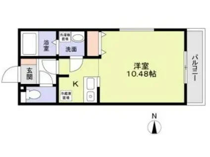 ミリアビタ稲毛(ワンルーム/1階)の間取り写真