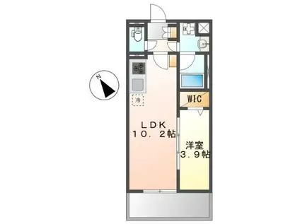 アイナ ルアナ ウル(1LDK/1階)の間取り写真