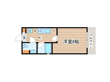 パレット(1K/1階)の間取り写真