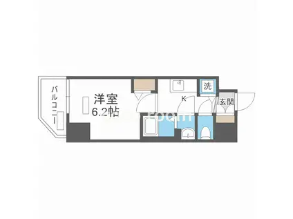 プレサンス北堀江(1K/9階)の間取り写真