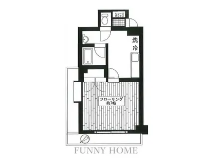 グランドホース壱番館(1K/4階)の間取り写真