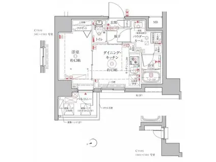 クレイシアアイズ上野(1DK/2階)の間取り写真