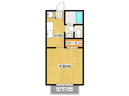 森ハイツ(1K/1階)の間取り写真