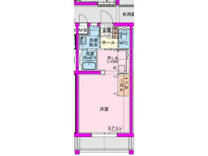 江平東町マンション(ワンルーム/2階)の間取り写真