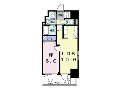 ロジュマン ベル(1LDK/7階)の間取り写真