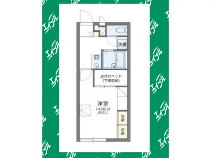 レオパレス巽ヶ丘(1K/1階)の間取り写真