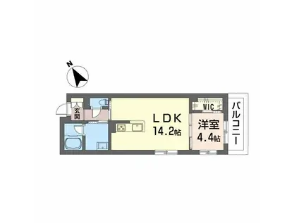 SHMプリミエール鳥飼八幡宮(1LDK/2階)の間取り写真