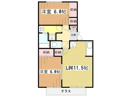 アベニール21(2LDK/1階)の間取り写真