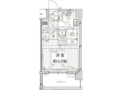 レガリス品川南大井パークサイド(1K/5階)の間取り写真